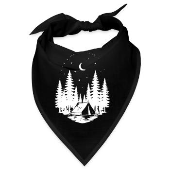 Nachtwald Camping Silhouette - Bandana - Schwarz - Vorne
