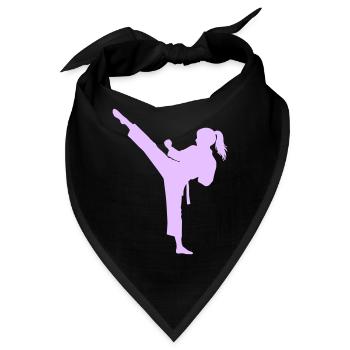 Kampfkunst Silhouette Hochkick - Bandana - Schwarz - Vorne