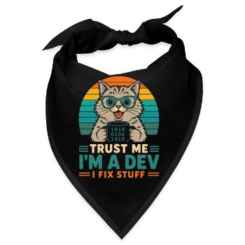Trust Me I’m a Dev – Programmierer Katze - Bandana - Schwarz - Vorne