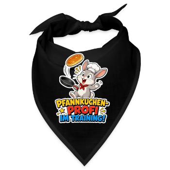 Hase Pfannkuchen Profi im Training Kinder Koch - Bandana - Schwarz - Vorne