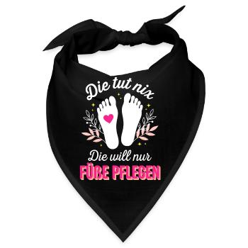 Füße Pflegen - Fußpflege Podologin Pediküre - Bandana - Schwarz - Vorne