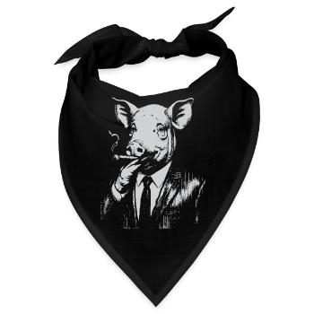 Schweinerauchen im Anzug - Bandana - Schwarz - Vorne