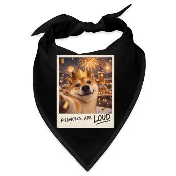 Fireworks Are Loud Shiba Inu Silvester - Bandana - Schwarz - Vorne
