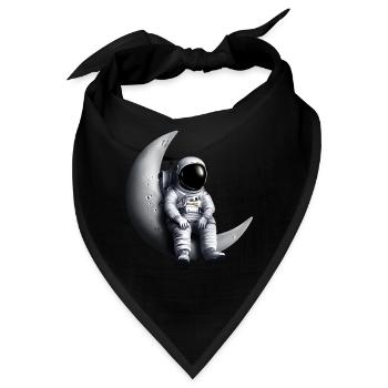 Astronaut im Halbmond - Bandana - Schwarz - Vorne