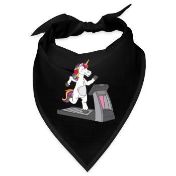 Sportliches Einhorn auf dem Laufband - - Bandana - Schwarz - Vorne