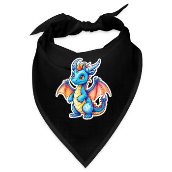 Drache Wasserfarben - Bandana - Schwarz - Vorne