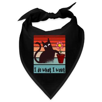 Ich mache was ich will. Lustige Katze Blumentopf - Bandana - Schwarz - Vorne