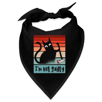 Ich bin unschuldig, Katze mit blutiger Axt - Bandana - Schwarz - Vorne