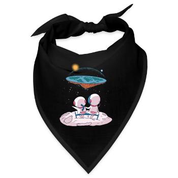 Die Erde ist flach, die Erde ist eine Scheibe - Bandana - Schwarz - Vorne
