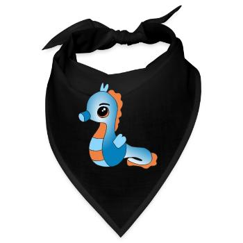 Knuffiges Seepferdchen - Bandana - Schwarz - Vorne