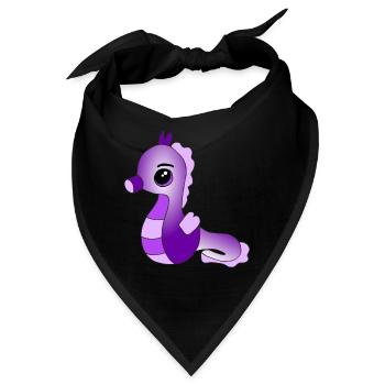 Knuffiges Seepferdchen - Bandana - Schwarz - Vorne