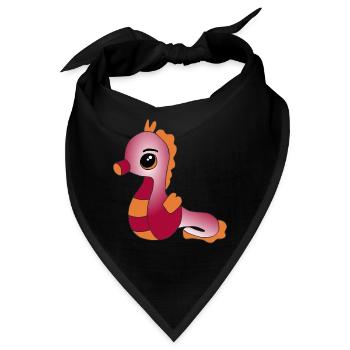 Knuffiges Seepferdchen - Bandana - Schwarz - Vorne