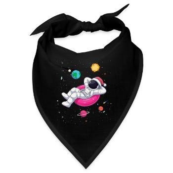 Weihnachts-Astronaut entspannt im All - Bandana - Schwarz - Vorne