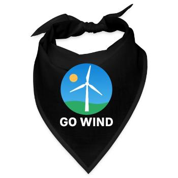 Für Windenergie - Klar und nachhaltig - Windkraft - Bandana - Schwarz - Vorne