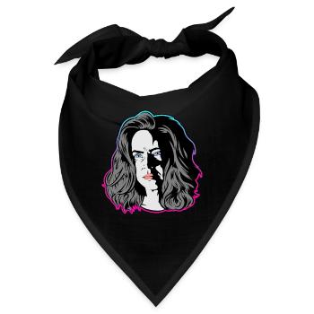 Eine Frau wie aus einem noir Film türkis/pink - Bandana - Schwarz - Vorne