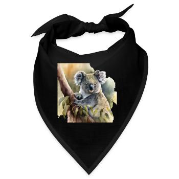 Koala Aquarell - Bandana - Schwarz - Vorne