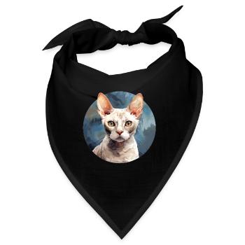 Devon Rex Katze - Bandana - Schwarz - Vorne