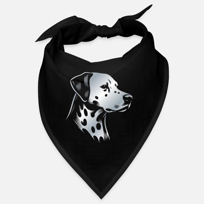 Dalmatiner, Hundekopf, Zeichnung silber Bandana