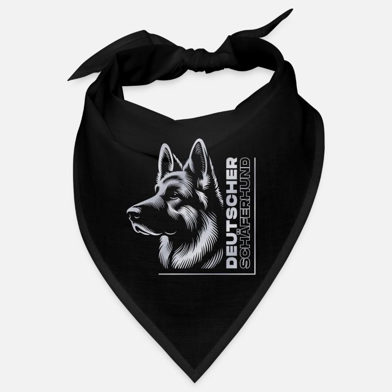 deutscher Schäferhund Zeichnung Kopf silber Bandana