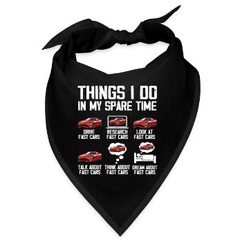 Dinge, die ich in meiner Freizeit mache Autoliebhaber - Bandana - Schwarz - Vorne