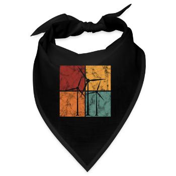 Windenergie Windkraft Windkraftanlage Kraftwerk - Bandana - Schwarz - Vorne