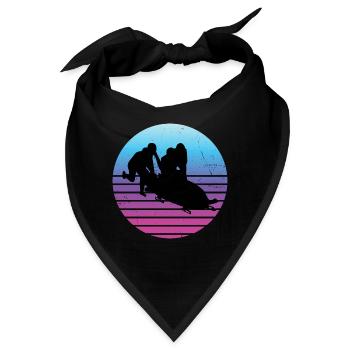 Bobbahn Damen Herren Bob Zweierbob Bob fahren - Bandana - Schwarz - Vorne