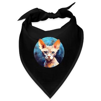 Devon Rex Katze - Bandana - Schwarz - Vorne
