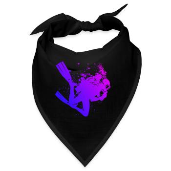Damen Free Dive Diver Scuba Diver Taucher - Bandana - Schwarz - Vorne