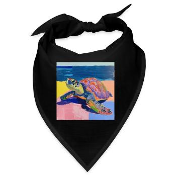 schildkröte, bunt, tier, geschenk, geschenkidee - Bandana - Schwarz - Vorne