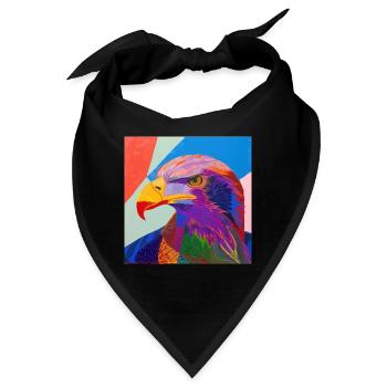 adler, vogel, bunt, tier, geschenk, geschenkidee - Bandana - Schwarz - Vorne