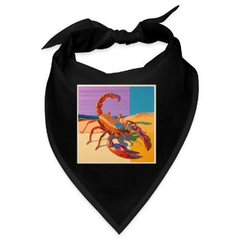 scorpion, bunt, tier, geschenk, geschenkidee - Bandana - Schwarz - Vorne