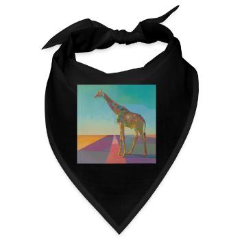giraffe, bunt, tier, geschenk, geschenkidee - Bandana - Schwarz - Vorne