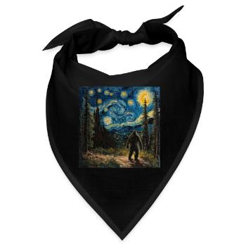 bigfoot, big foot, van gogh, sternenacht - Bandana - Schwarz - Vorne