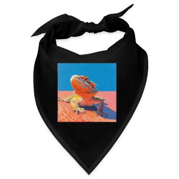 Bartagamen, echse, bunt, tier, geschenk - Bandana - Schwarz - Vorne