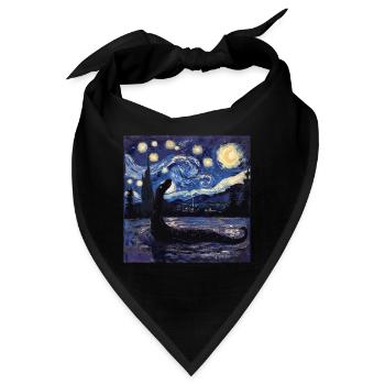 loch ness monster, nessie, van gogh, sternenacht - Bandana - Schwarz - Vorne