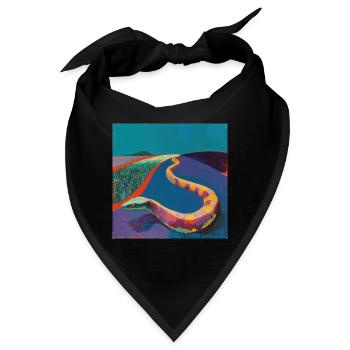 schlange, bunt, tier, geschenk, geschenkidee - Bandana - Schwarz - Vorne