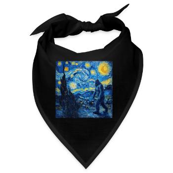 bigfoot, big foot, van gogh, sternenacht - Bandana - Schwarz - Vorne
