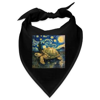 schildkröte, van gogh, sternennacht - Bandana - Schwarz - Vorne