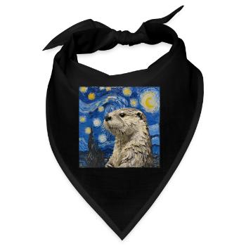 otter, Van Gogh, Sternennacht - Bandana - Schwarz - Vorne