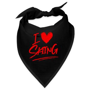 Ich liebe Skiing - Bandana - Schwarz - Vorne
