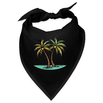 Palmen Insel - Bandana - Schwarz - Vorne