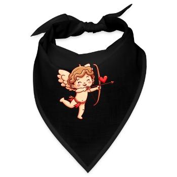 Engel Valentinstag Verliebt Cupid - Bandana - Schwarz - Vorne
