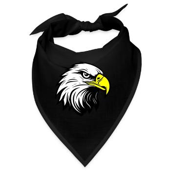 Adler Kopf - Bandana - Schwarz - Vorne