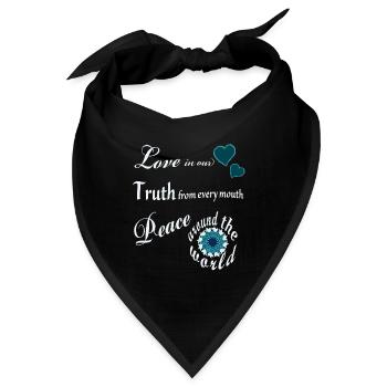 Liebe, Wahrheit, Frieden, Mantra - Bandana - Schwarz - Vorne