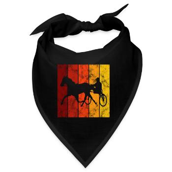 Trabrennen Pferd Pferde Trabrennsport Pferderennen - Bandana - Schwarz - Vorne