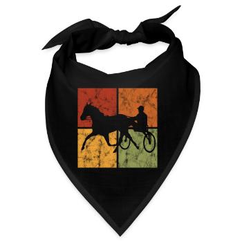 Trabrennen Pferd Pferde Trabrennsport Pferderennen - Bandana - Schwarz - Vorne