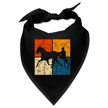 Trabrennen Pferd Pferde Trabrennsport Pferderennen - Bandana - Schwarz - Vorne