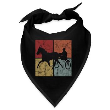 Trabrennen Pferd Pferde Trabrennsport Pferderennen - Bandana - Schwarz - Vorne