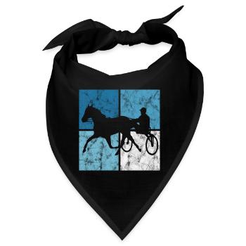 Traber Trabrennen in retro oder vintage Style - Bandana - Schwarz - Vorne