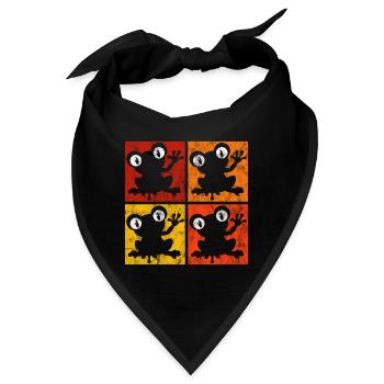 Frosch Frösche Geschenk für Kinder Lustig Witzig - Bandana - Schwarz - Vorne
